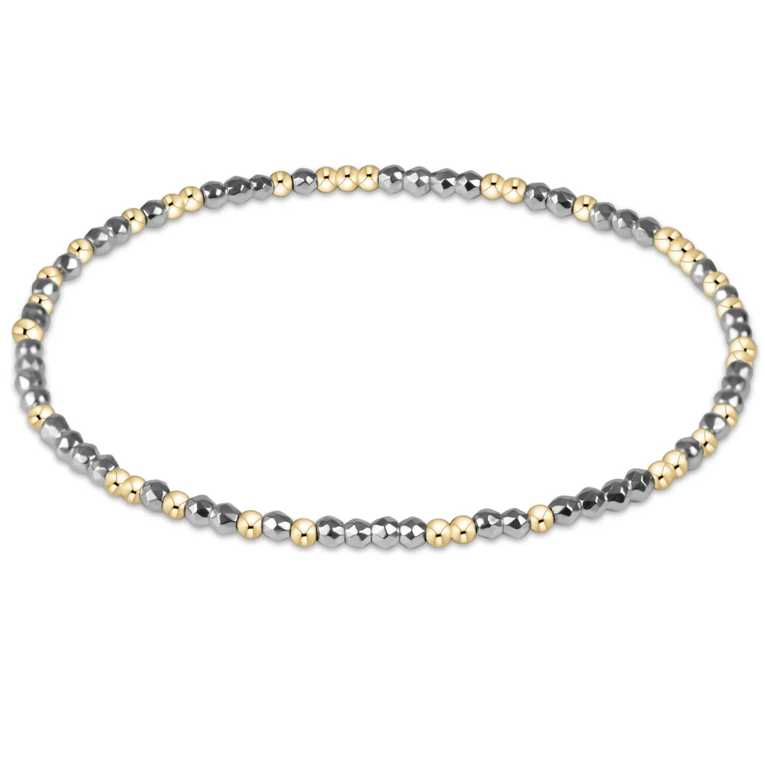 enewton: - Hope Unwritten Bright Silver Faceted Hematite 2mm Bead Bracelet