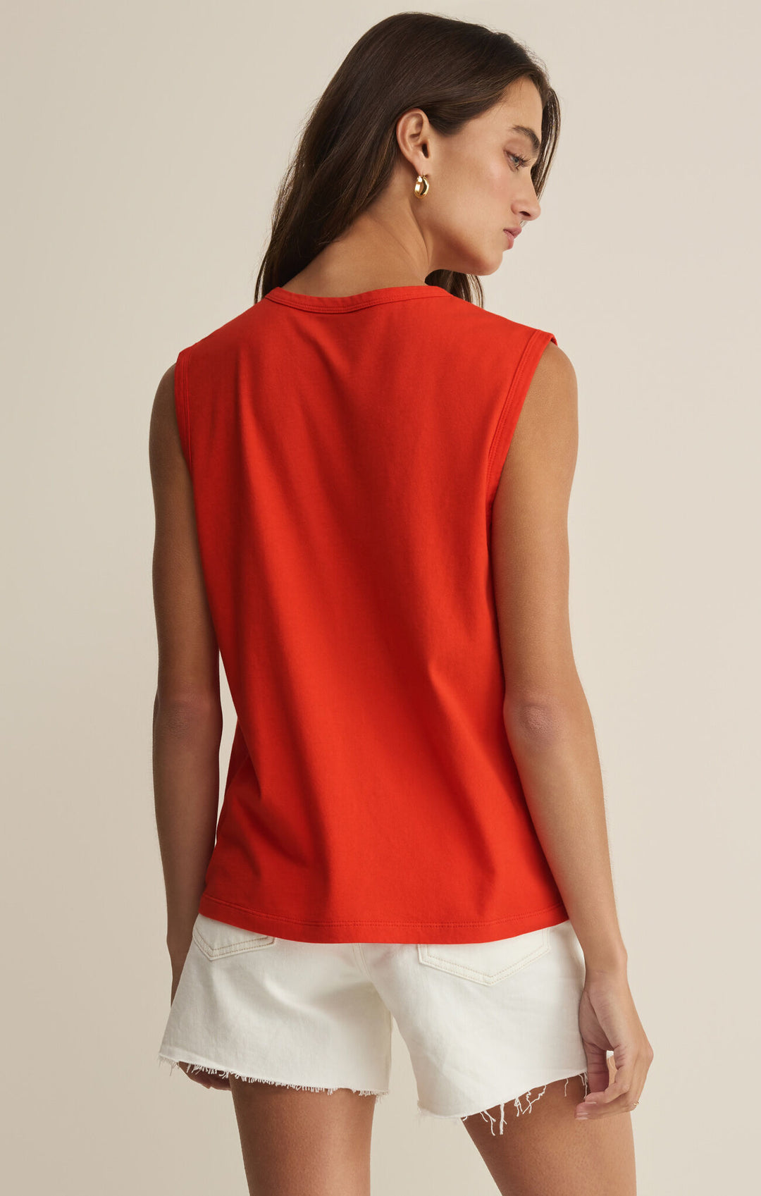 Z Supply: Flag Patch Muscle Tank Lychee
