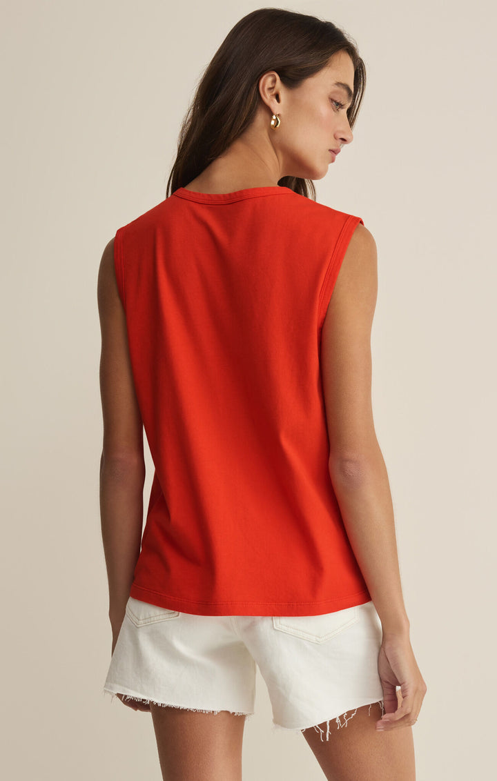 Z Supply: Flag Patch Muscle Tank Lychee