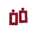 Treasure Jewels: Checkered Earrings Red/Black