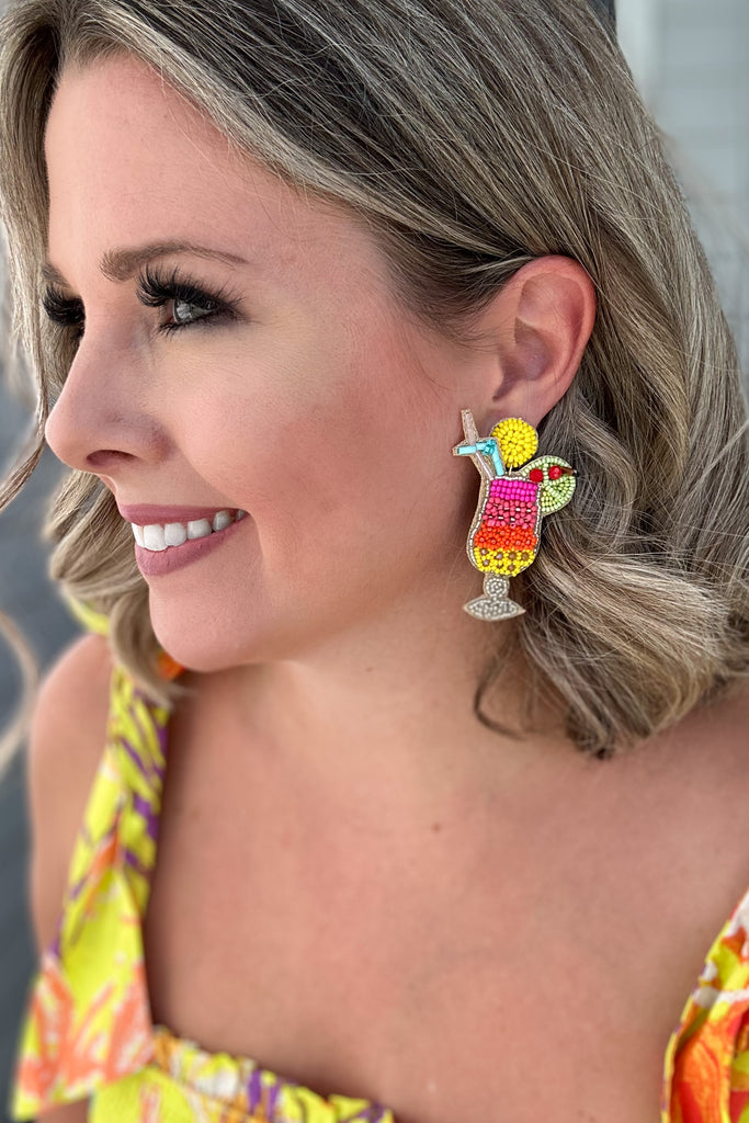 Summer Sippin' Beaded Earring