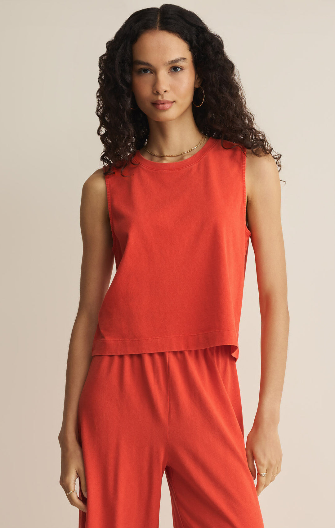 Z Supply: Sloane Jersey Muscle Tank - Lychee