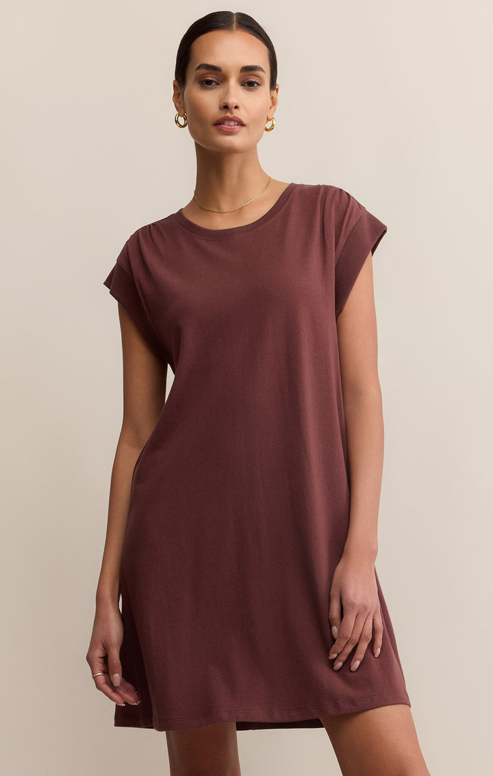 Z Supply: Routine Shift Mini Dress - Sandalwood