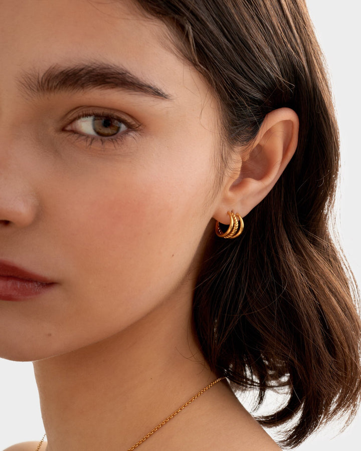 Katie Loxton: Laia Illusion Hoop Gold Earrings - B Social Boutique