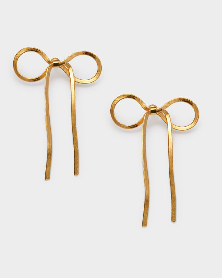 Katie Loxton: Amelie Waterproof Gold Bow Oversized Earrings