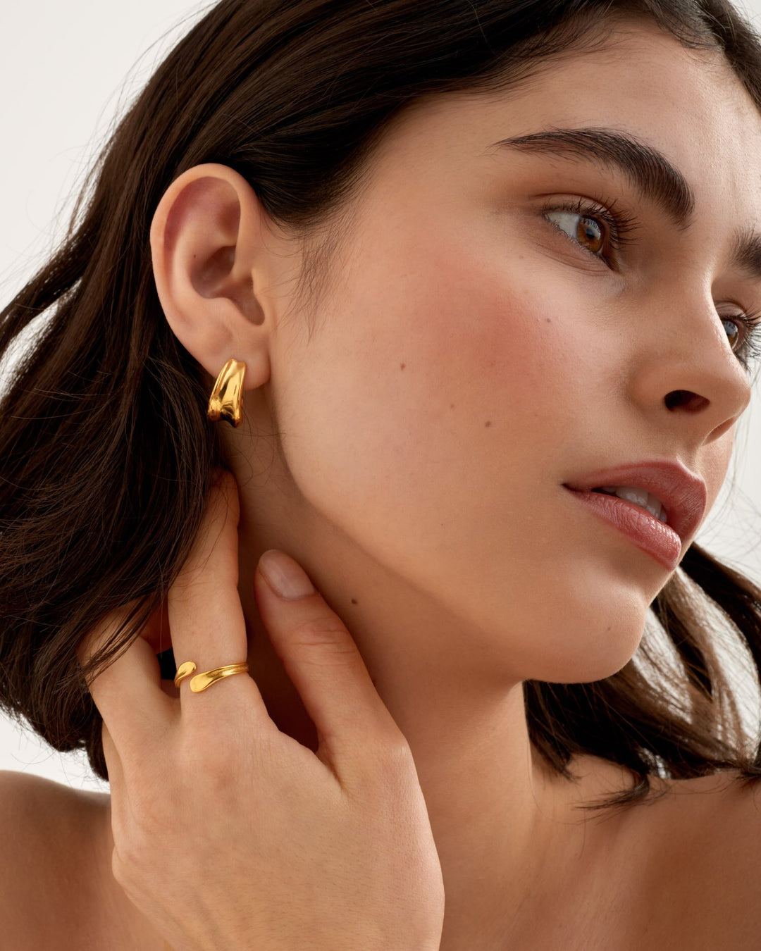 Katie Loxton: Molten Luxe Hoop Gold Earrings - B Social Boutique