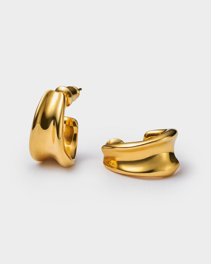 Katie Loxton: Molten Luxe Hoop Gold Earrings - B Social Boutique