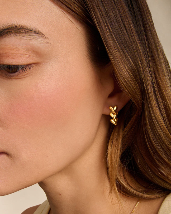 Katie Loxton: Heart Link Gold Earrings - B Social Boutique