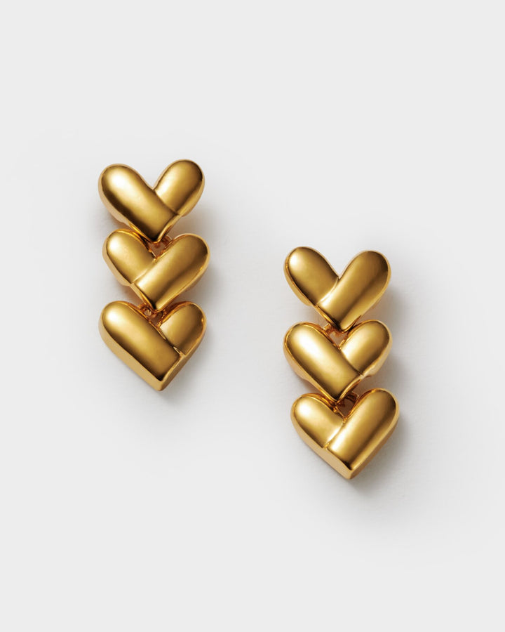 Katie Loxton: Heart Link Gold Earrings - B Social Boutique