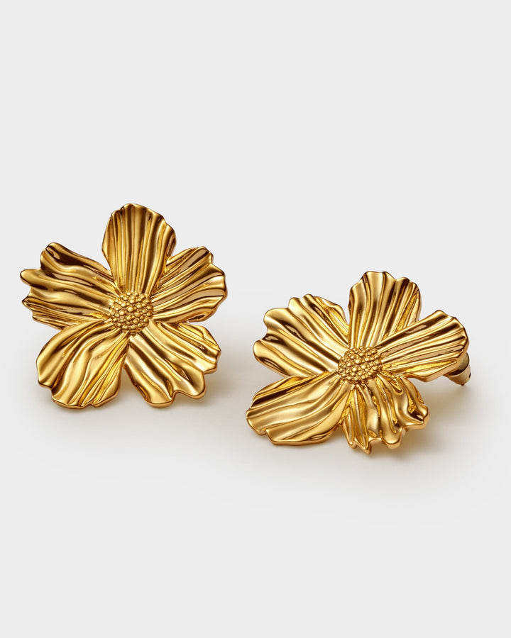 Katie Loxton: Floramour Oversized Gold Earrings - B Social Boutique