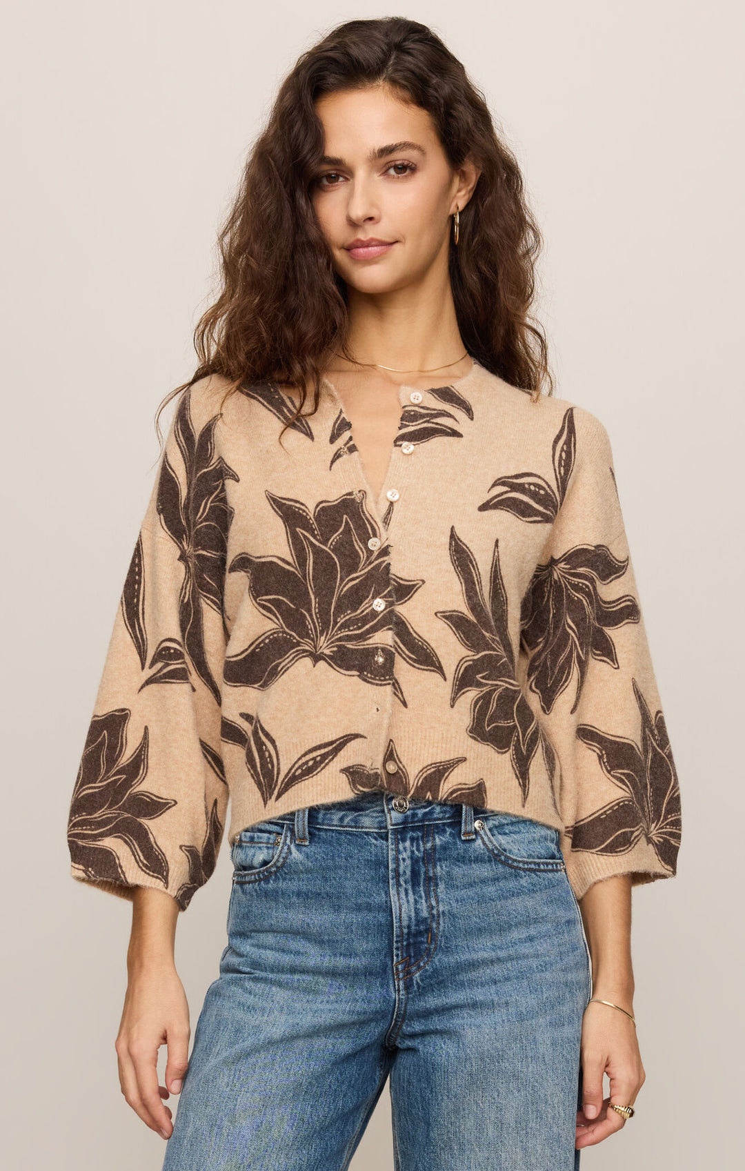 Z Supply: Valor Floral Cardigan - Soft Ecru