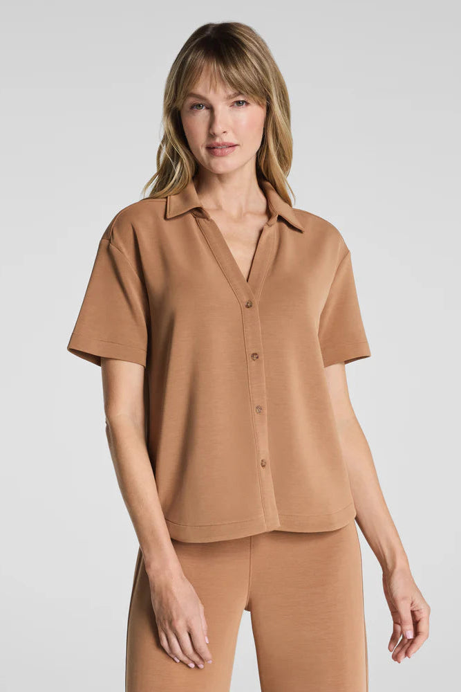 SPANX AirEssentials®: Sandwashed Button-Down Shirt - Maplewood
