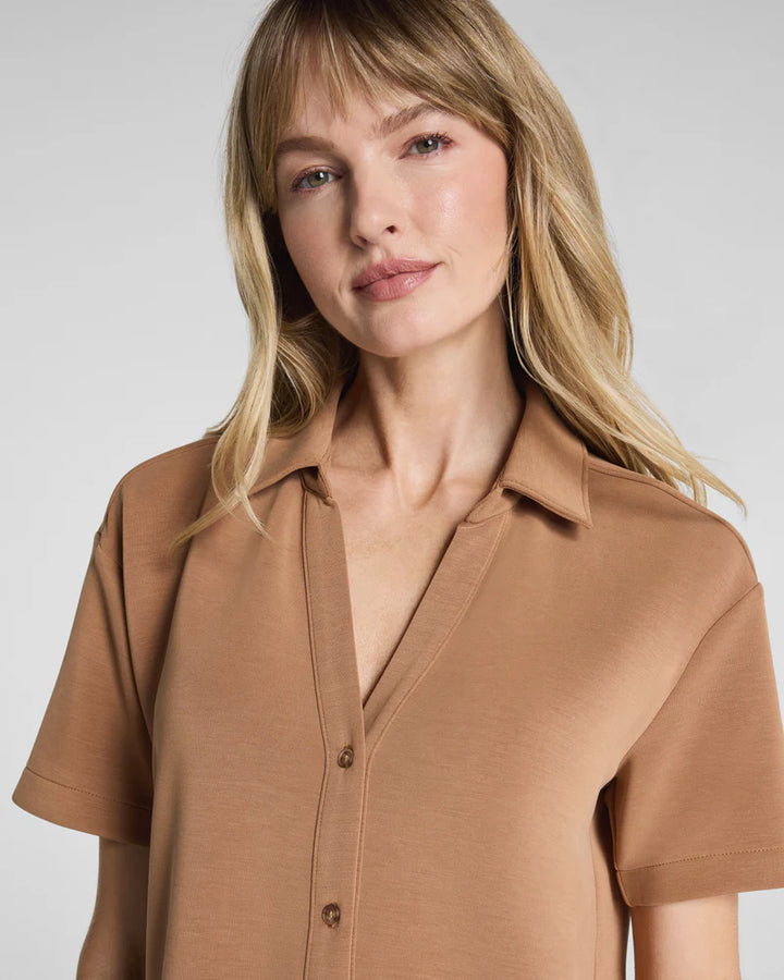 SPANX AirEssentials®: Sandwashed Button-Down Shirt - Maplewood