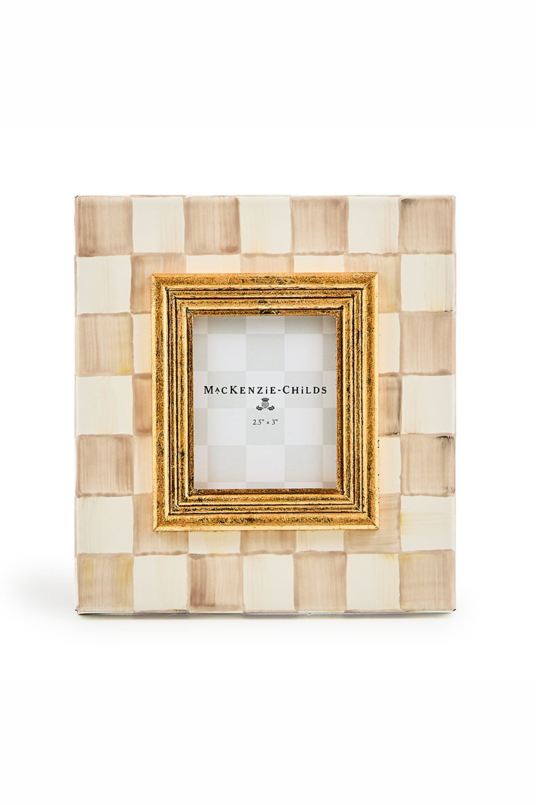 MacKenzie Childs: Mocha Check 2.5" x 3" Frame