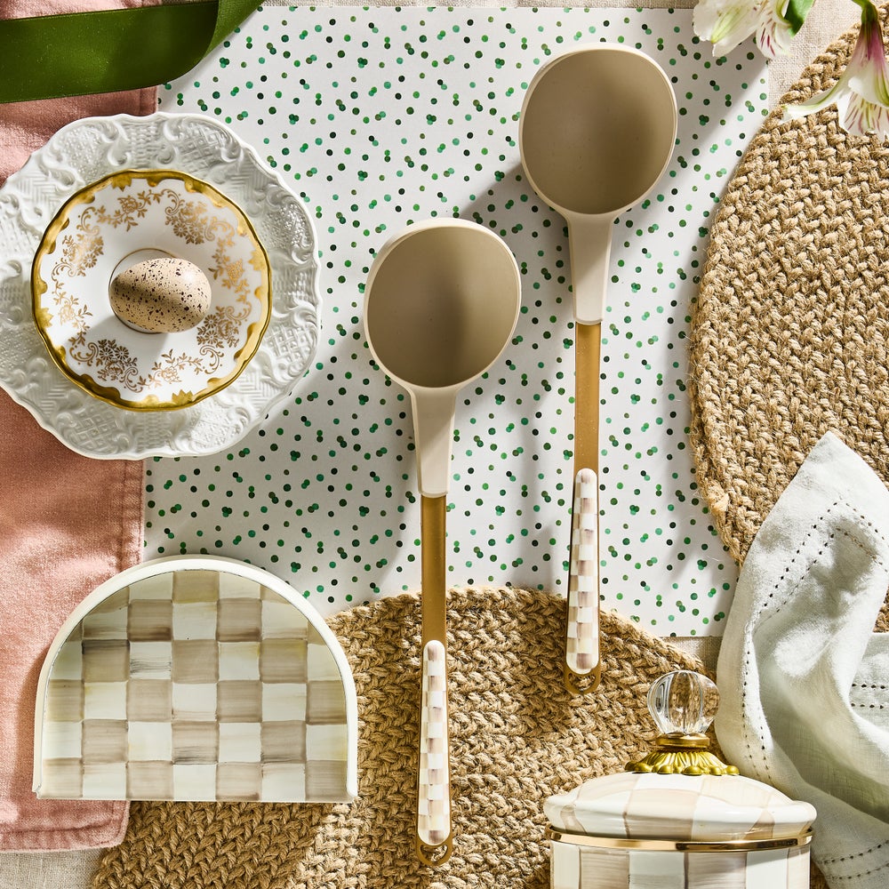 MacKenzie Childs: Mocha Check Ladle - B Social Boutique