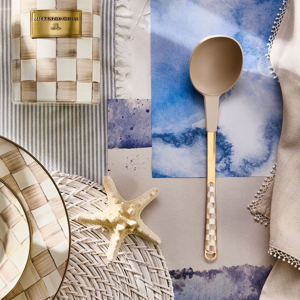 MacKenzie Childs: Mocha Check Ladle - B Social Boutique