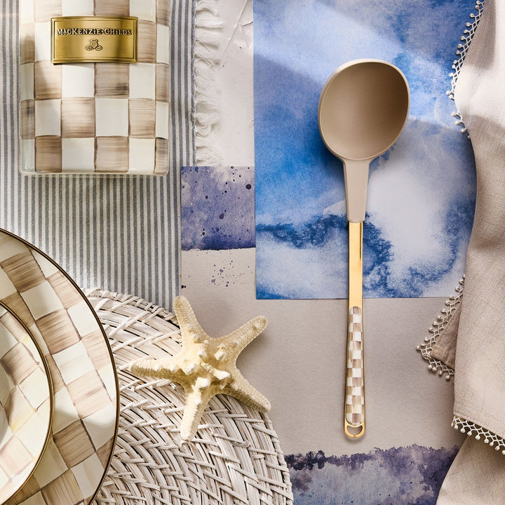 MacKenzie Childs: Mocha Check Ladle - B Social Boutique