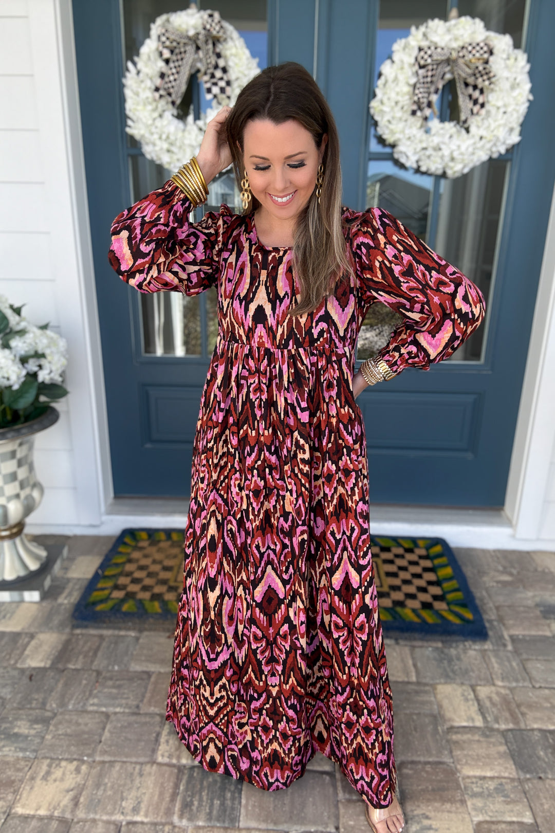 molly bracken ikat maxi dress