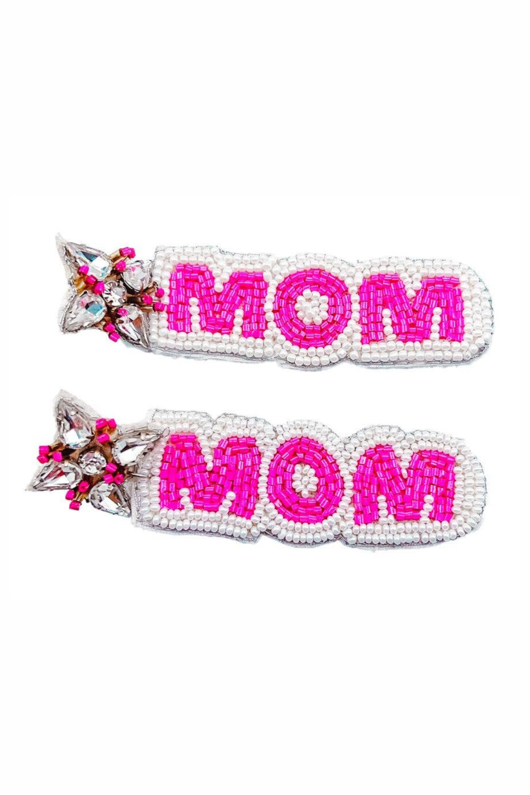 Hot pink mom earring