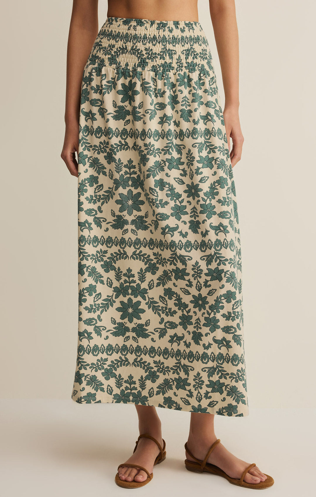 Z Supply: Leya Tera Paisley Maxi Skirt Everglade