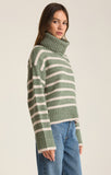 Z Supply: Josephine Stripe Sweater Palm Green