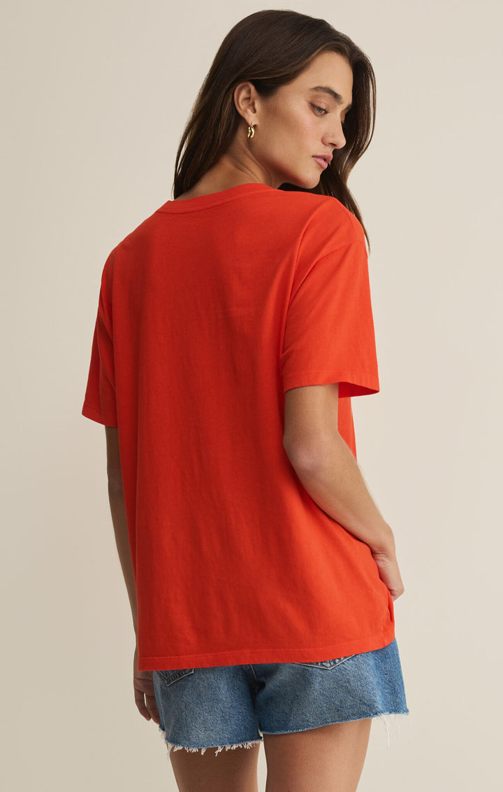 Z Supply: American Sweetheart Boyfriend Tee -  Lychee