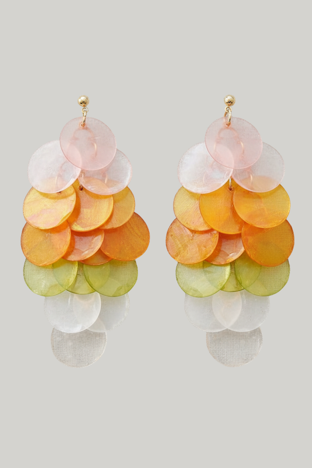 Oceanic Shell Geometric Tassel Earrings