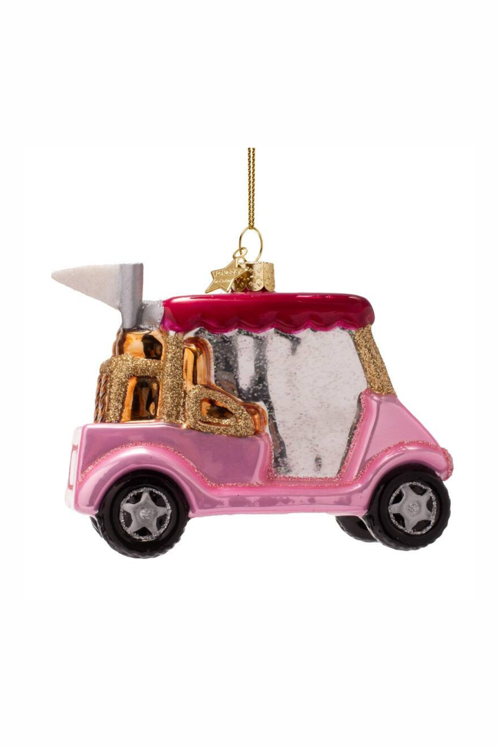 Vondels: Opal Pink Golf Car Ornament