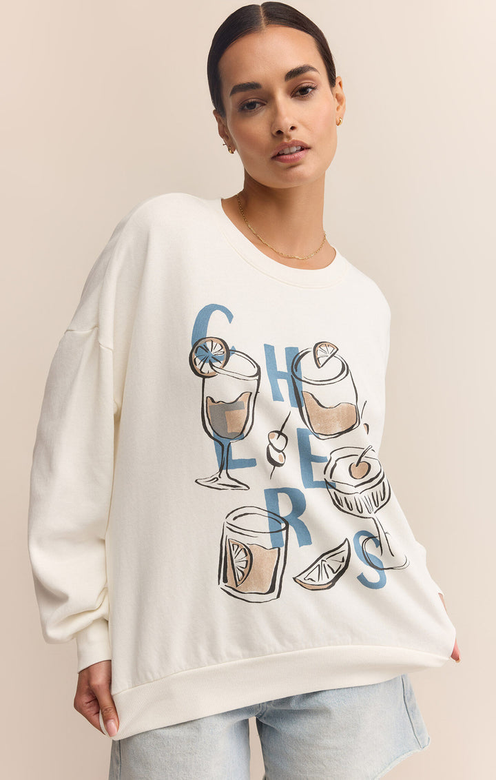 Z Supply: Cheers Sunday Sweatshirt -  Sea Salt