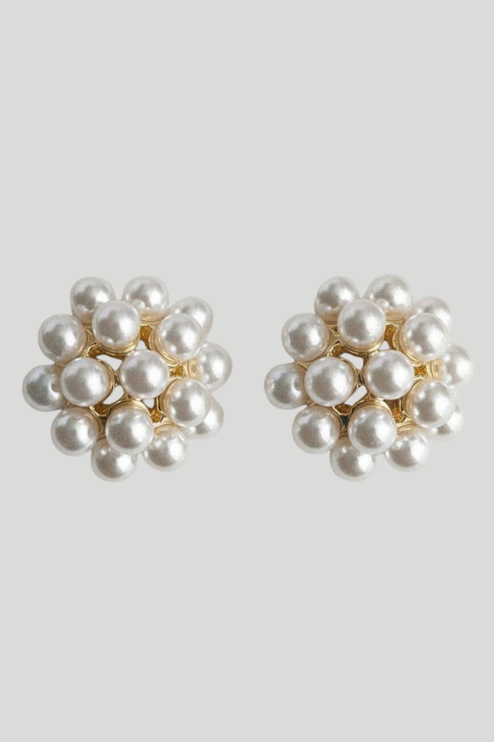 Classic Floral Pearl Drop Earrings