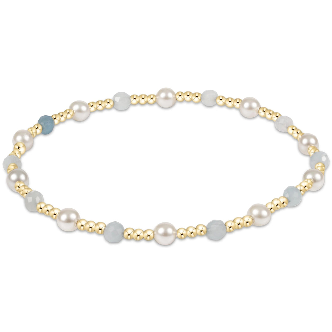 enewton: Pearl Sincerity Pattern 4mm Bead Bracelet - Aquamarine - B Social Boutique