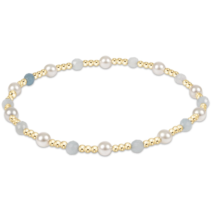 enewton: Pearl Sincerity Pattern 4mm Bead Bracelet - Aquamarine - B Social Boutique