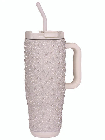 Simply Southern: Pearl Rhinestone 40 OZ Tumbler With Straw