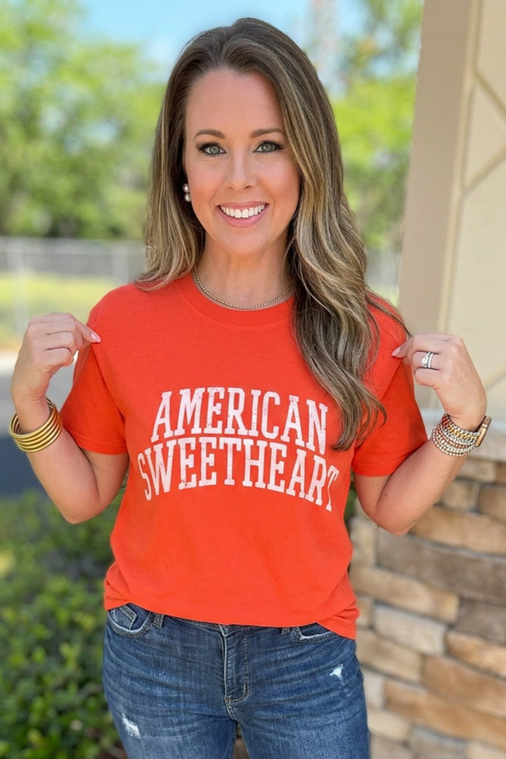 Z Supply: American Sweetheart Boyfriend Tee -  Lychee