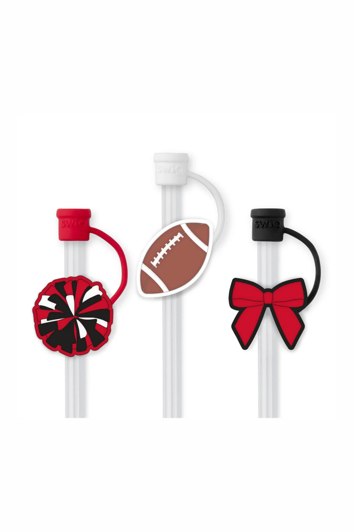 Swig: We’ve Got Spirit Black + Red Straw Topper Set