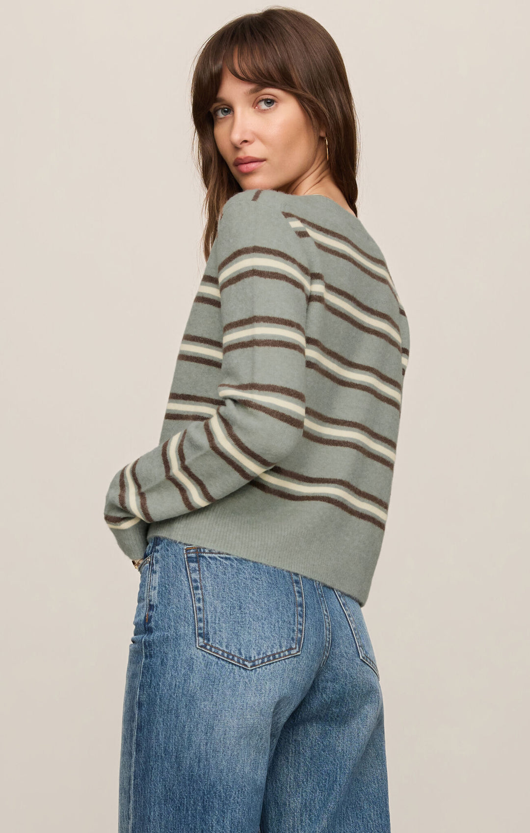 Z Supply: Medina Stripe Cardigan - Aqua Cloud
