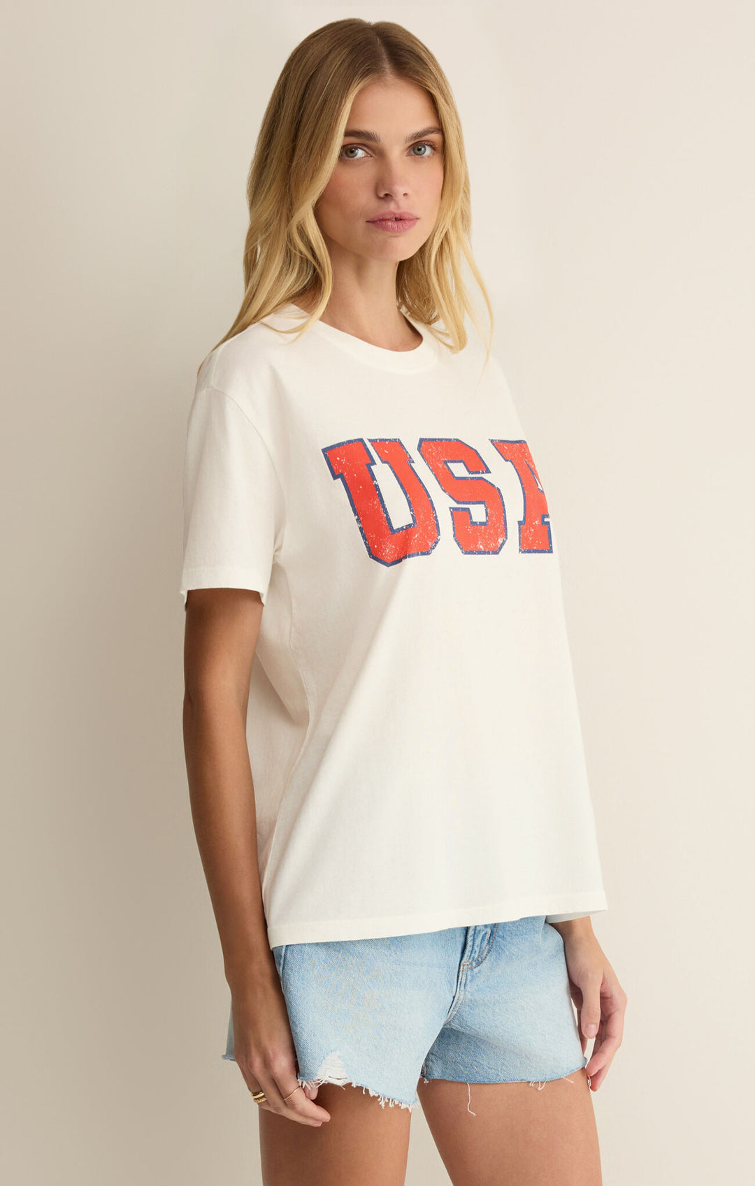 Z Supply: USA Boyfriend Tee - Sea Salt