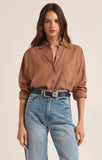 Z Supply: The Perfect Linen Top - Mocha Mousse