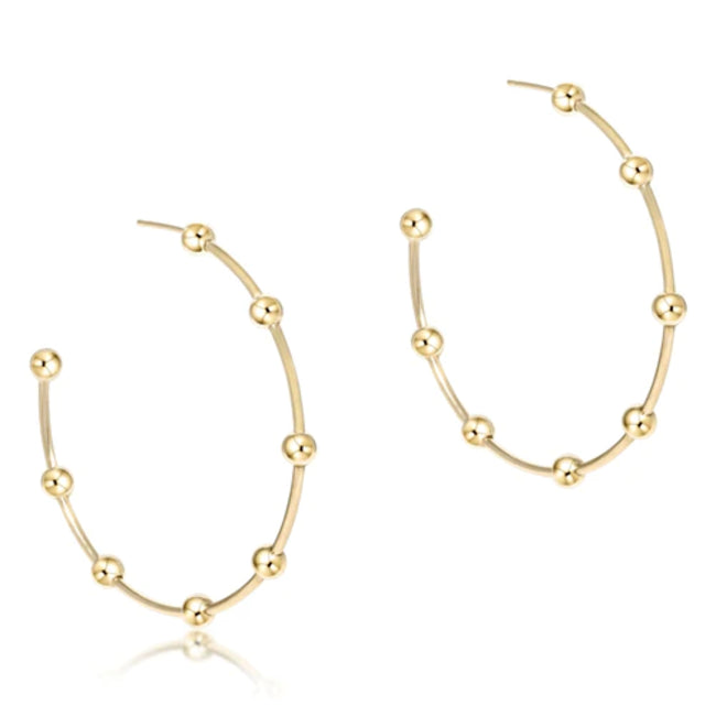 enewton: Beaded Simplicity 1.5" Post Hoop - 4mm Gold - B Social Boutique