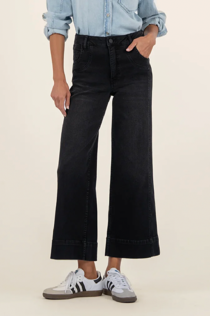 KUT: Meg High Rise Wide Leg -Black Glittering