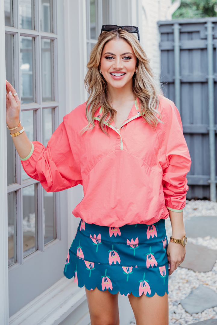 Karlie: Poppy Scallop Athletic Kourt Skort