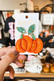 Pumpkin Beaded Earrings