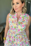 Karlie: Pastel Floral V-neck Dress