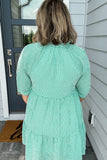 THML: Charming Gingham Dress -Green