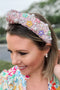 Brianna Cannon: Pink Tweed Headband with Flowers