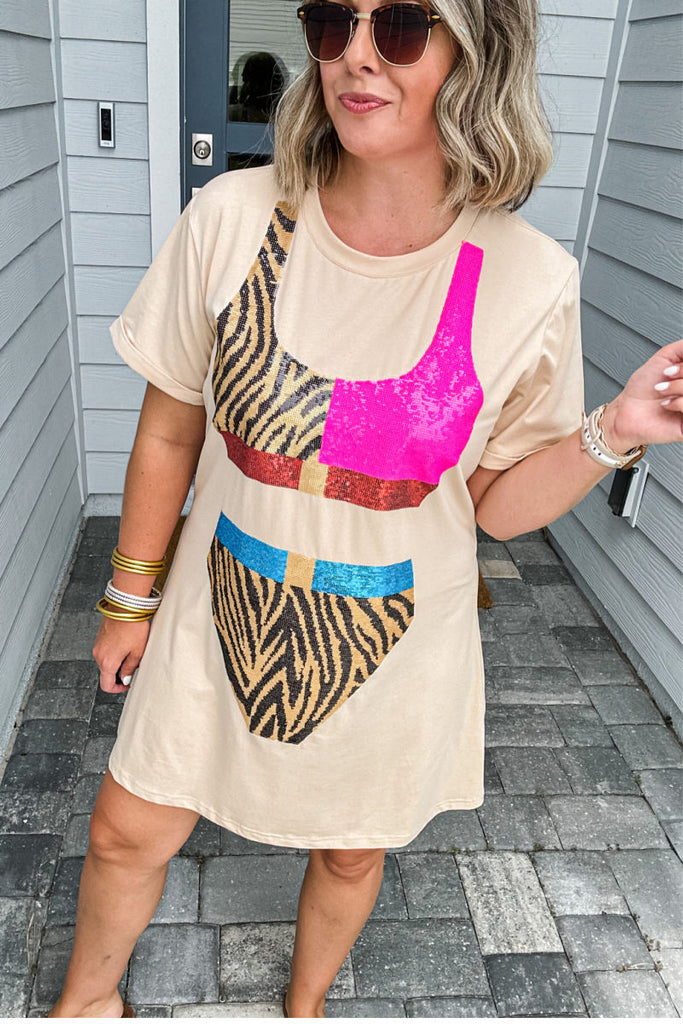 Queen OF Sparkles: COLORBLOCK TIGER BIKINI COVERUP