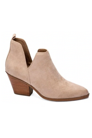 Corky: Sassy Pants Boots in Sand Faux Suede