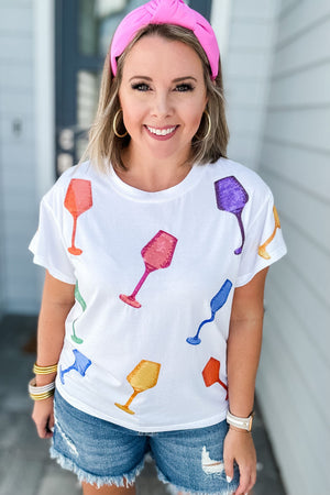 Queen Of Sparkles: Multi Wine Glass Tee