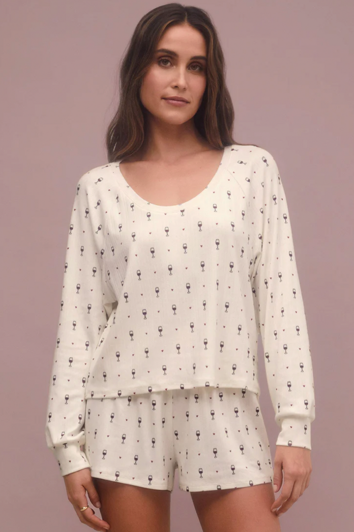 Z Supply: CHEERS TO WINE LONG SLEEVE TOP
