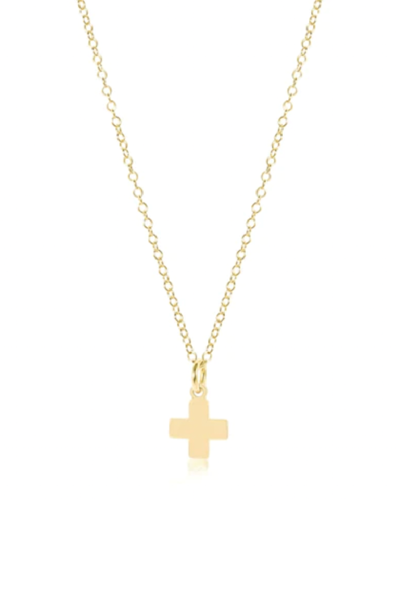 enewton: 16" Necklace Gold- Signature Cross Gold Charm